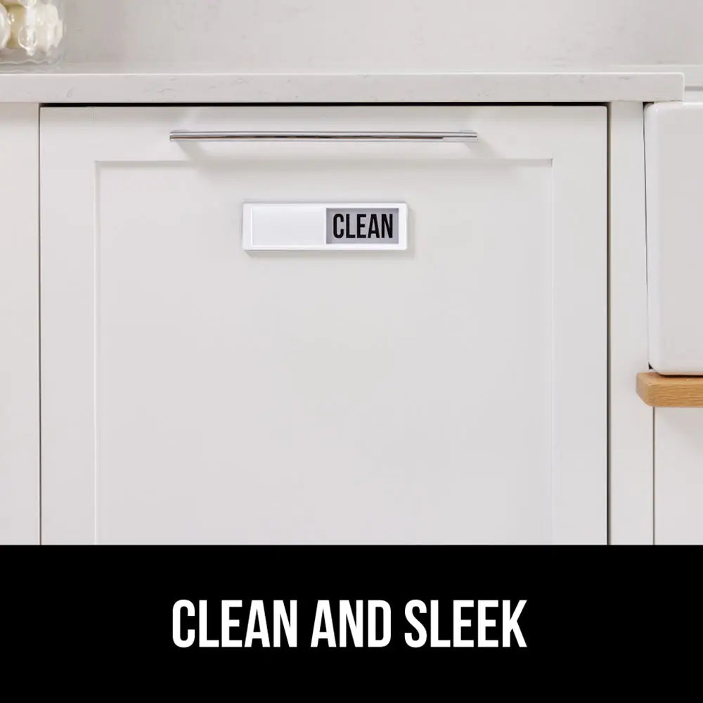 GORILLA GRIP Strong Dishwasher Magnet Clean Dirty Sign, Large Letters for Easy Read, Optional Adhesive Sticker for Non-Magnet Surfaces, Non-Scratch Sliding Dish Washer Magnets