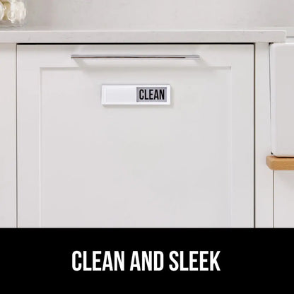 GORILLA GRIP Strong Dishwasher Magnet Clean Dirty Sign, Large Letters for Easy Read, Optional Adhesive Sticker for Non-Magnet Surfaces, Non-Scratch Sliding Dish Washer Magnets