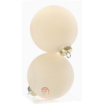 Sea Team 25-Pack Flocked Velvet Christmas Ball Ornaments, Prairie Fall