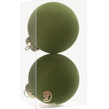 Sea Team 25-Pack Flocked Velvet Christmas Ball Ornaments, Prairie Fall