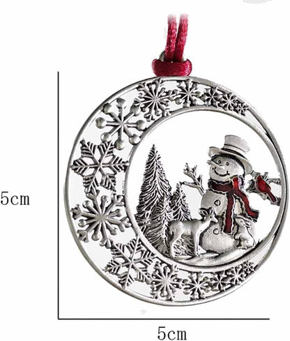 Christmas Ornaments, 2026 Solid Pewter Christmas Tree Ornament Handcrafted Metal DIY Hanging Craft Collectibles for Xmas Trees Home Party Party Gifts (Snowman)