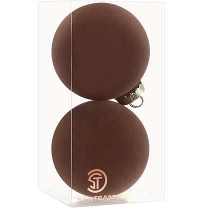 Sea Team 25-Pack Flocked Velvet Christmas Ball Ornaments, Prairie Fall