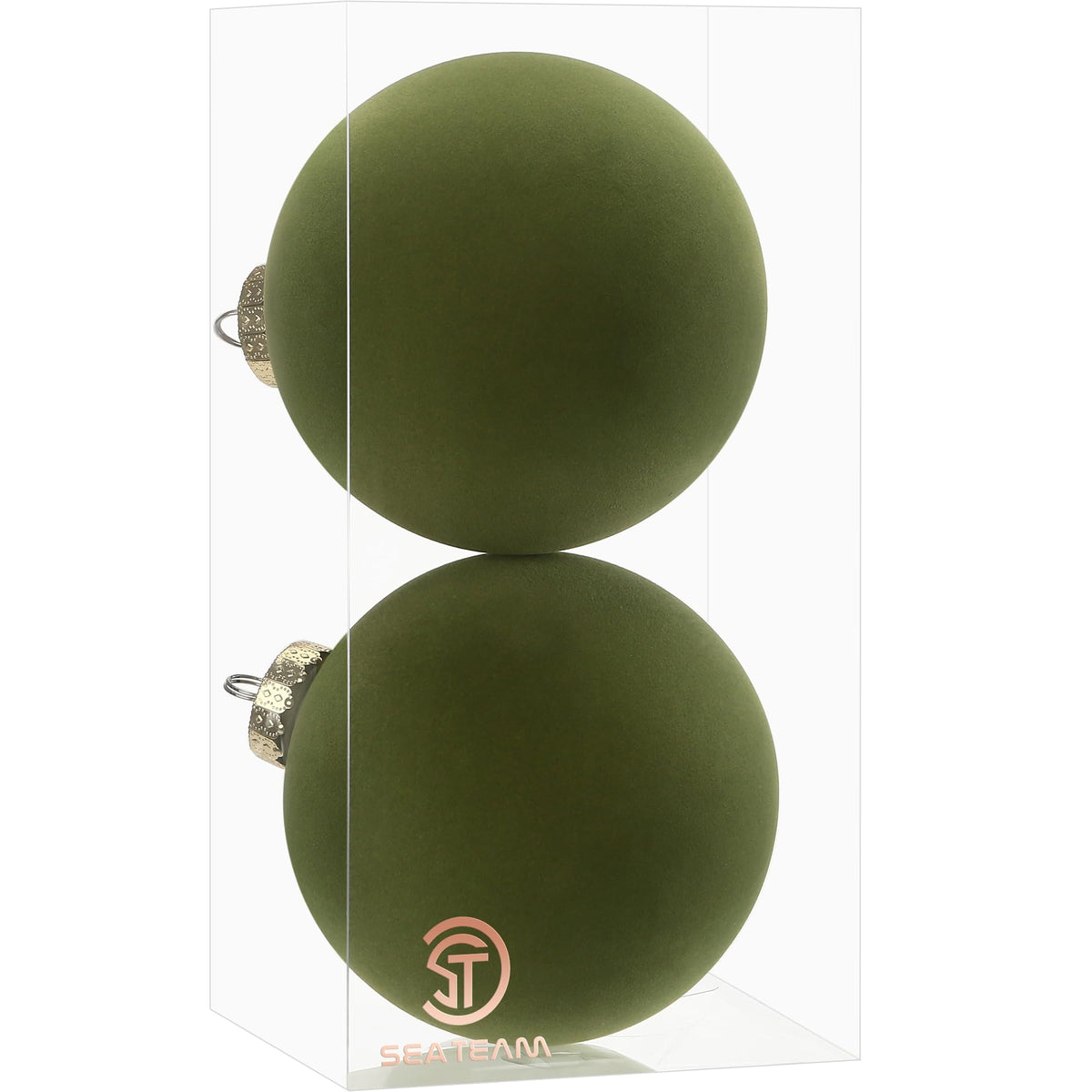 Sea Team 25-Pack Flocked Velvet Christmas Ball Ornaments, Prairie Fall