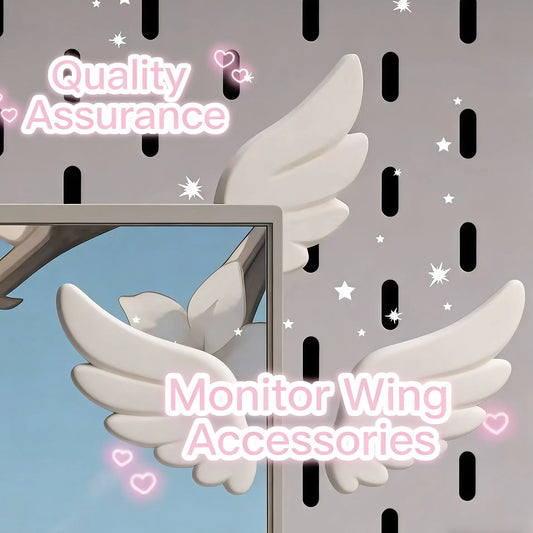 Angel Wings Screen Decoration for Monitor, TV, Car Display, Aesthetic Desk Setup, Cute Room Decor, Angel Wing Design Interior Decoration Accessories, Creative Home Decor, Kawaii Display Decor