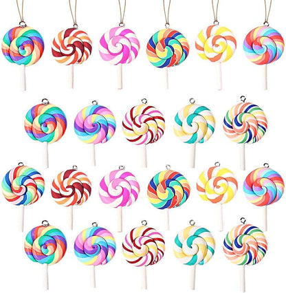 24 Pcs Christmas Lollipop Hanging Ornaments, Multicolor