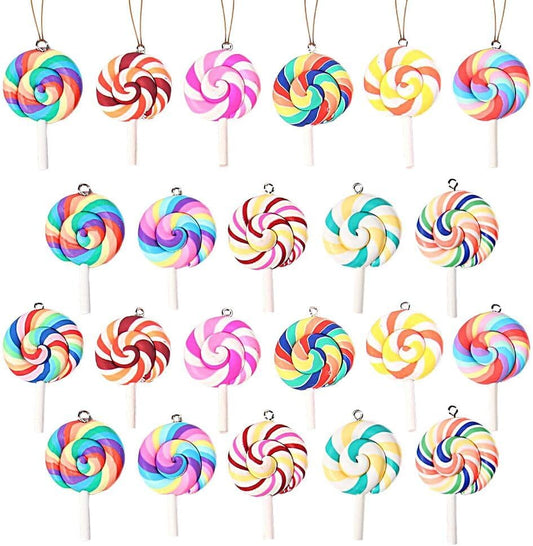 24 Pcs Christmas Lollipop Hanging Ornaments, Multicolor