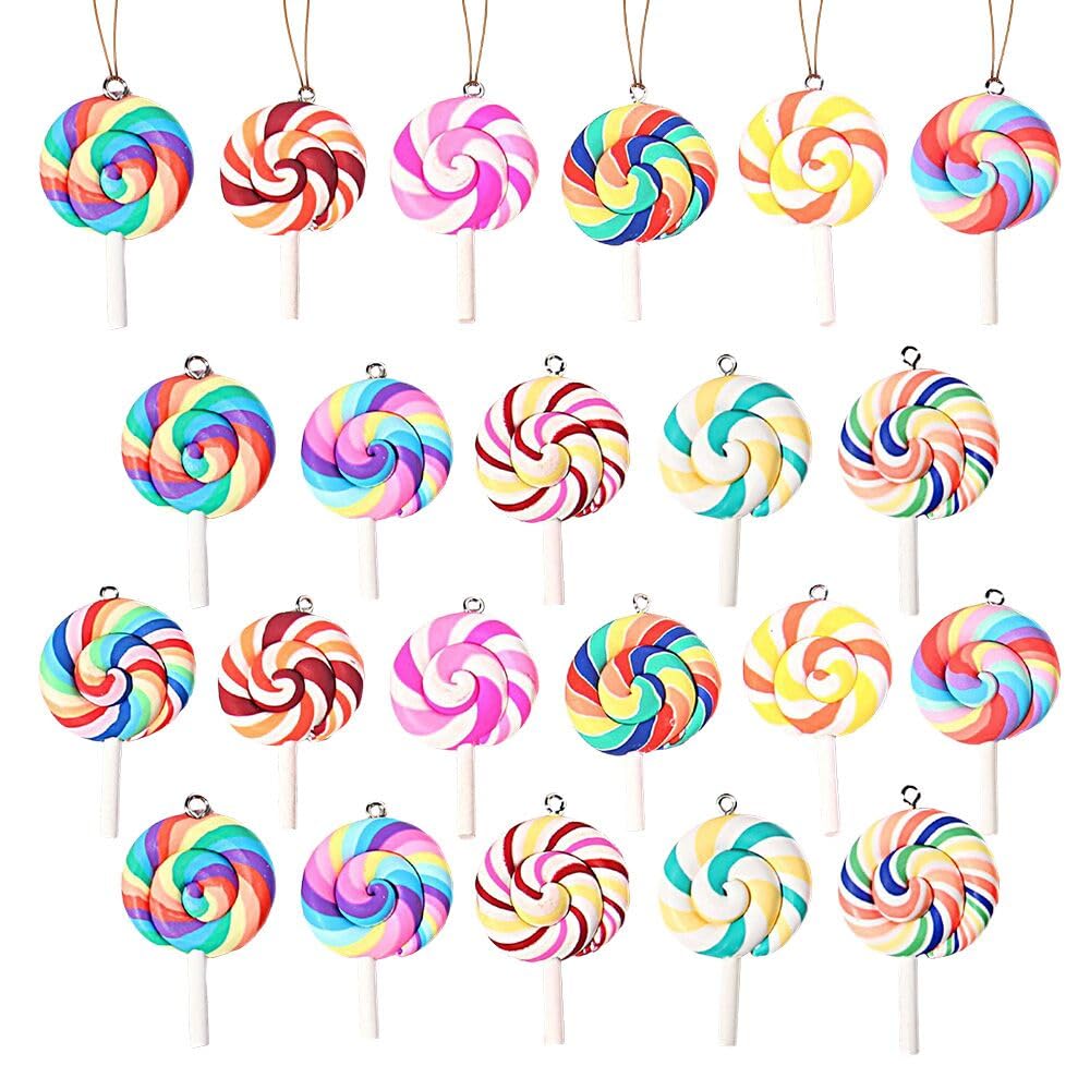24 Pcs Christmas Lollipop Hanging Ornaments, Multicolor
