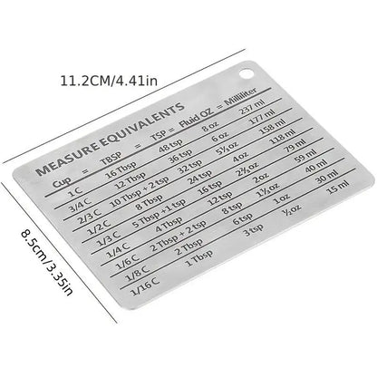 1-Piece Stainless Steel Refrigerator Magnet with Baking Unit Conversion Chart, Kitchen Baking Utensil and Home Decoration, Refrigerator Decorating Magnet, High-End Fridge Magnet, Decorative Fridge Magnets, Magnets for fridge