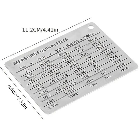 1-Piece Stainless Steel Refrigerator Magnet with Baking Unit Conversion Chart, Kitchen Baking Utensil and Home Decoration, Refrigerator Decorating Magnet, High-End Fridge Magnet, Decorative Fridge Magnets, Magnets for fridge