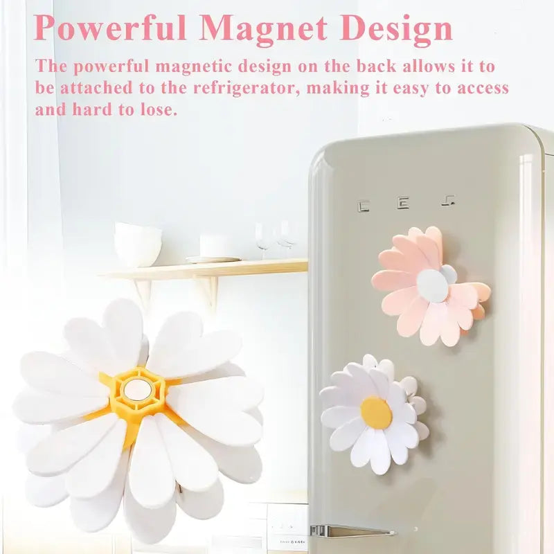 Pink Cherry Blossom Flower Magnetic Hanging Bag Clip Set - Heart Shape Fridge Sealing Clip, Home Supplies for Snack/Bread Storage, Kitchen Decor & Refrigerator Organizer Gift,sohochic
