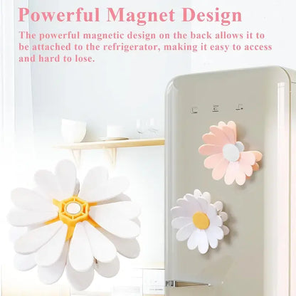 Pink Cherry Blossom Flower Magnetic Hanging Bag Clip Set - Heart Shape Fridge Sealing Clip, Home Supplies for Snack/Bread Storage, Kitchen Decor & Refrigerator Organizer Gift,sohochic