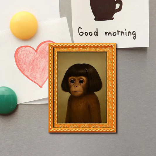Cute Long Hair Monkey Refrigerator Magnet, Fun Fake Fur Monkey Decorative Accessory, Home Decoration, Perfect Gift for Thanksgiving Christmas Valentine's Day, Animal Magnets, Cute Fridge Magnets
