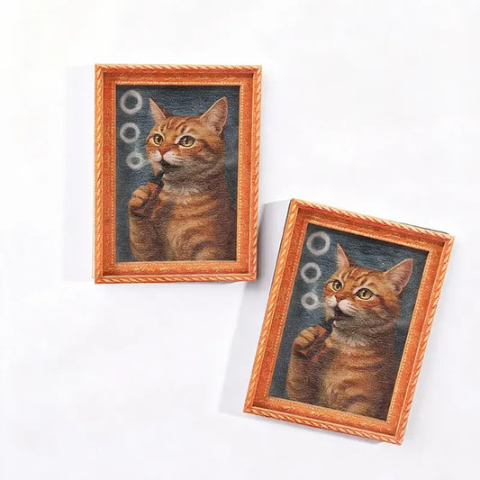 1pc Cat Fridge Magnet, Wooden Refrigerator Magnet, Refrigerator Decorating Magnets, Singing Orange Cat Refrigerator Magnet, Photo Frame Refrigerator Magnet, Fridge Door, Cat-Themed Gift for Cat Lovers, Fridge Magnets