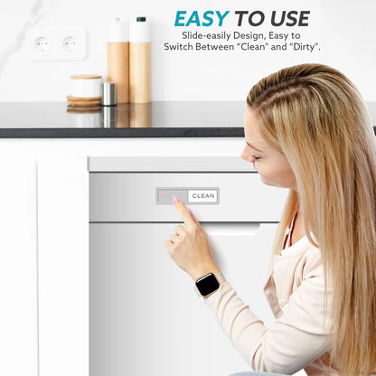 Dishwasher Clean-Dirty Magnetic Sliding Sign, Strong Non-Scratch Lightweight Acrylic-Plastic Kitchen Home Decor, Easy-to-Read Slide Design, Ideal Christmas Gift for Grandparents Home Supplies