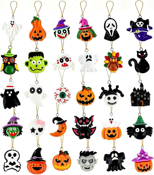 Halloween Ornaments, 30 Pcs Mini Halloween Resin Ornaments for Tree Decor