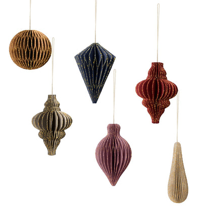 NICROLANDEE Christmas Party Decorations - 6 PCS Paper Honeycomb Ornaments