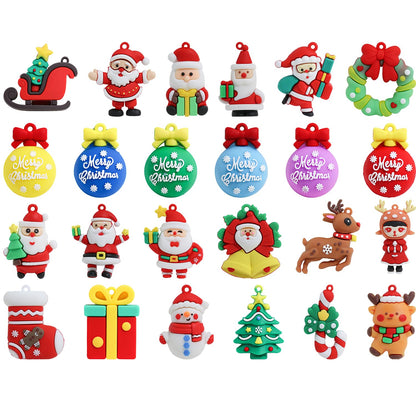 48Pcs Mini Christmas Collectible Dolls Figurines,Christmas Tree Hanging Ornament Gifts for Xmas Goodie Bag Stuffers Winter New Year Holiday Party Favors Decorations