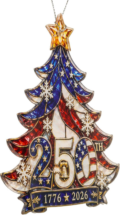 Christmas Decorations - Christmas Ornaments - 250 Anniversary USA Merchandise - Christmas Ornament 2026 - Stocking Stuffers - Gifts for Family Coworker car Hanging Accessories