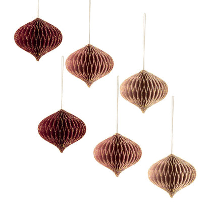 NICROLANDEE Christmas Party Decorations - 6 PCS Paper Honeycomb Ornaments