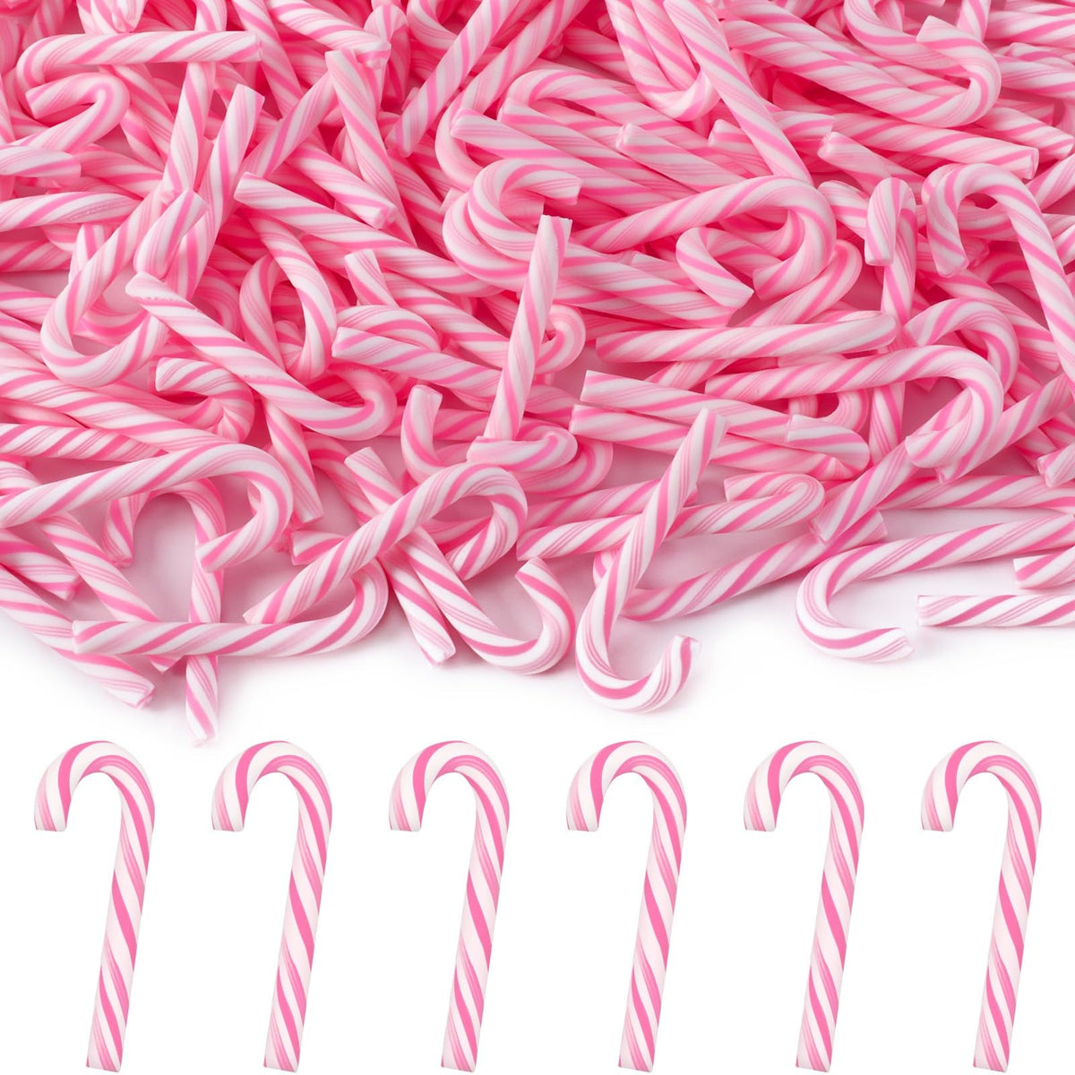 80Pcs Fake Mini Candy Canes for Christmas Crafts