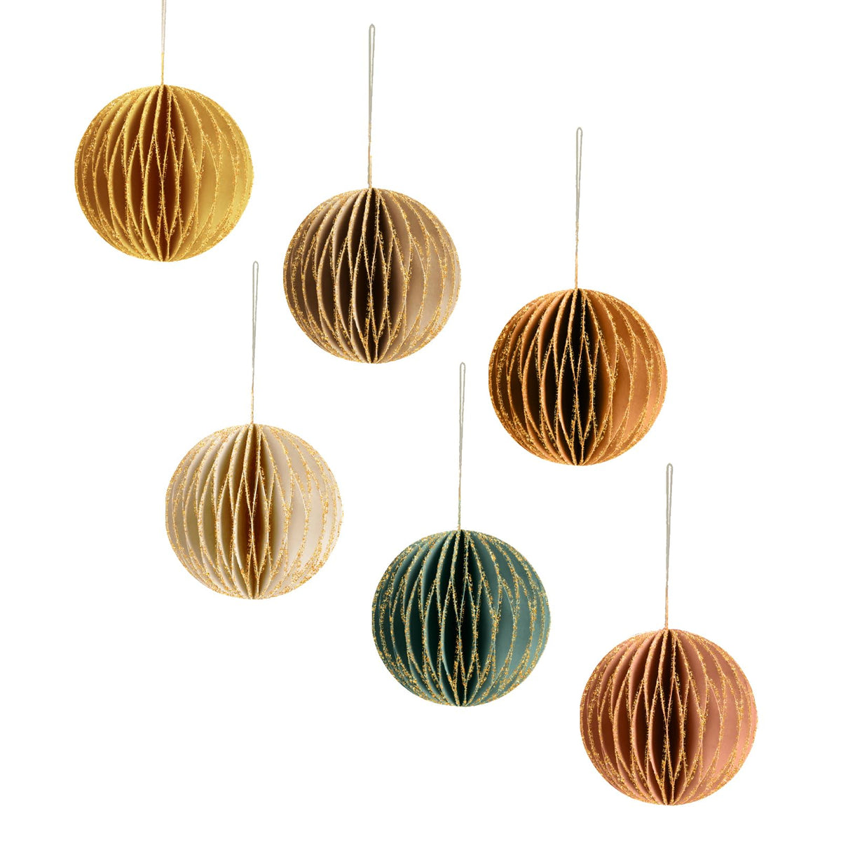 NICROLANDEE Christmas Party Decorations - 6 PCS Paper Honeycomb Ornaments