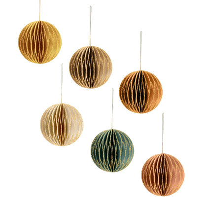 NICROLANDEE Christmas Party Decorations - 6 PCS Paper Honeycomb Ornaments