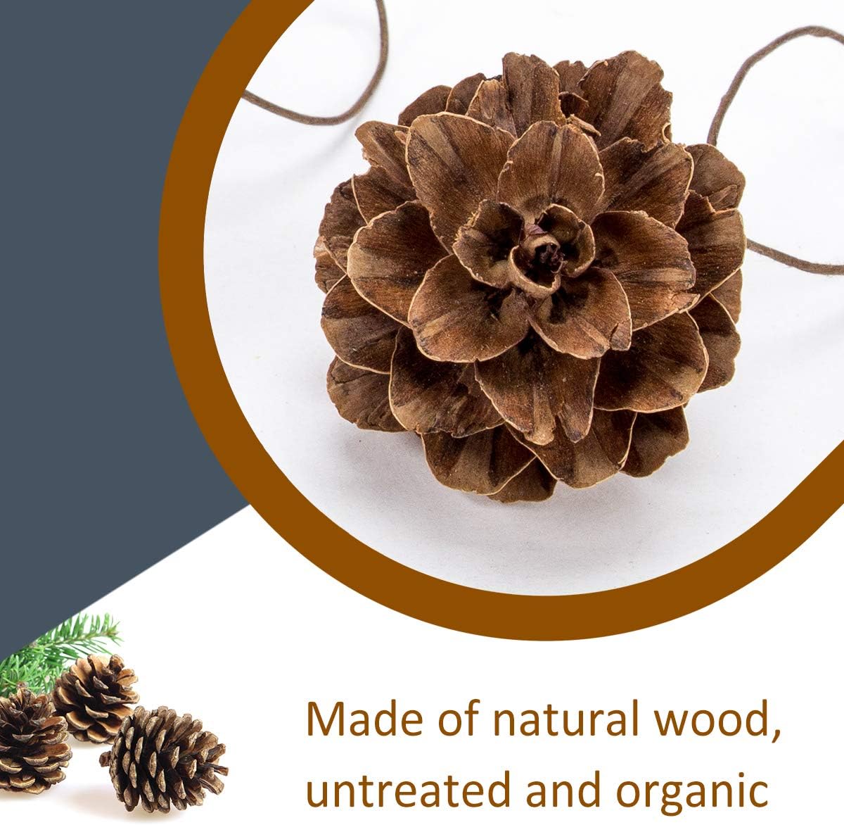 Apipi 1" Natural Mini Pine Cones Fall Decor Christmas Ornaments, 40 Pcs