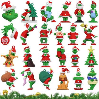 48Pcs Mini Christmas Collectible Dolls Figurines,Christmas Tree Hanging Ornament Gifts for Xmas Goodie Bag Stuffers Winter New Year Holiday Party Favors Decorations