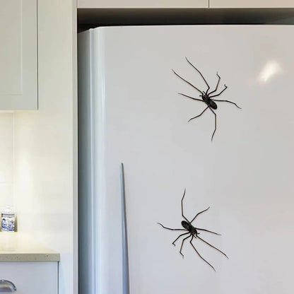 2pcs 3D Spider Refrigerator Magnets, Realistic Spider Design Home Decor, Cute Removable Magnet Stickers for Fridge, Garage, Car