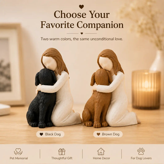 Dog Memorial Angel Figurine Handcrafted Resin Statue for Pet Remembrance Heartfelt Tribute Gift for Dog Lovers Desktop Home Decor Keepsake with Hand Painted Details