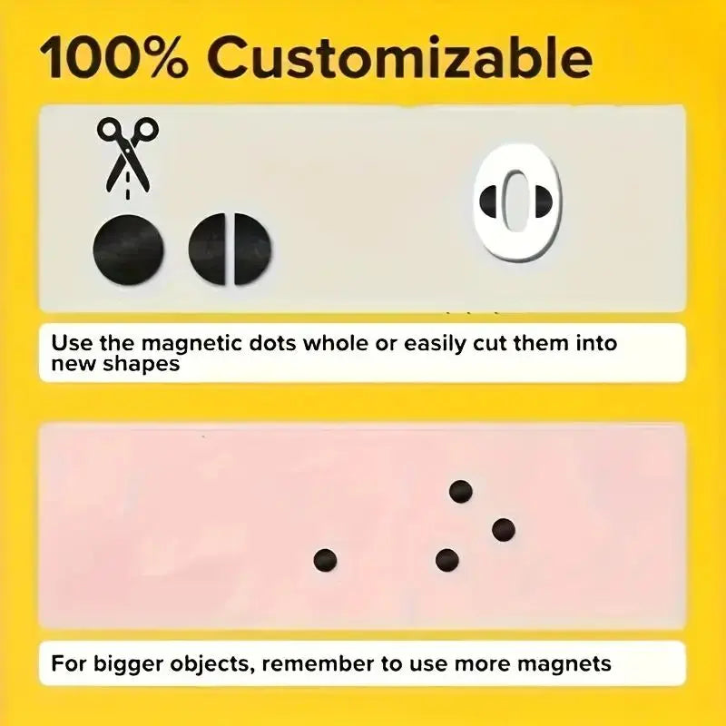 Self-Adhesive Round Magnets, Circle Magnets, Sticky Magnets, Stick on Magnets, Flexible Magnetic Stickers for Photos & Office Use, Whiteboard & Blackboard Magnets, Multiple Sizes Available, Magnetic Item