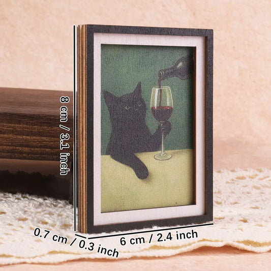 1PC Cute Cat Refrigerator Magnet, Fun Mini Photo Frame Magnet, Animal Fridge Magnet for Home Decor, Photo Magnets, Decoration, Perfect Festive Gift, Refrigerator Decorating Magnet, Decorative Fridge Magnets