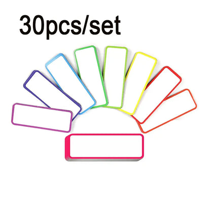 30pcs/set Magnetic Whiteboard Refrigerator Magnets, Random colors, Erasable Magnetic Whiteboard Sticker, Reusable Magnetic Labels for Home Office School, Fridge Magnets-MM2