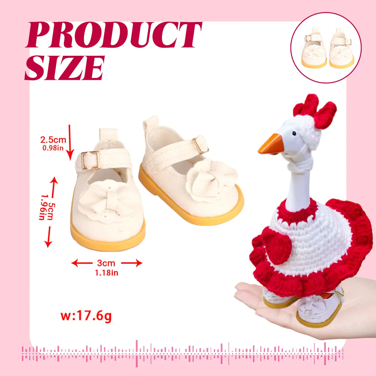 7-Inch Magnetic Desk Goose Statue Mini Shoes Set, Adorable Princess Style DIY Specialty Supplies, Multiple Designs for Outfit Matching & Desk Decor, Gifts for Toys & Hobbies Enthusiasts, Mini Shoe Set,sohochic