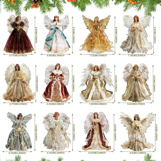 Syhood 12 Pcs Angel Christmas Ornaments Xmas Tree Decor, Vintage Angels