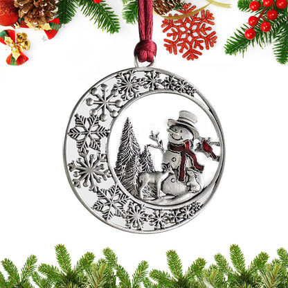 Christmas Ornaments, 2026 Solid Pewter Christmas Tree Ornament Handcrafted Metal DIY Hanging Craft Collectibles for Xmas Trees Home Party Party Gifts (Snowman)