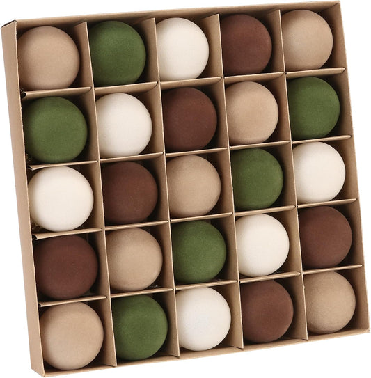 Sea Team 25-Pack Flocked Velvet Christmas Ball Ornaments, Prairie Fall