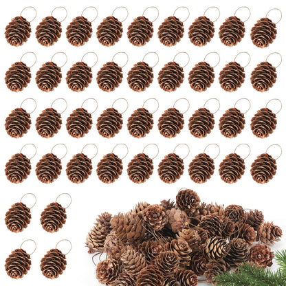 Apipi 1" Natural Mini Pine Cones Fall Decor Christmas Ornaments, 40 Pcs