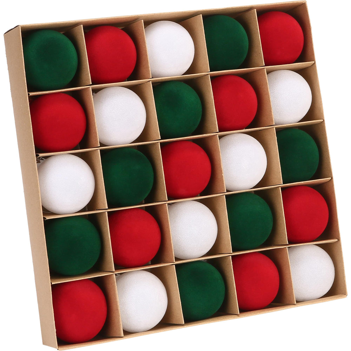 Sea Team 25-Pack Flocked Velvet Christmas Ball Ornaments, Prairie Fall