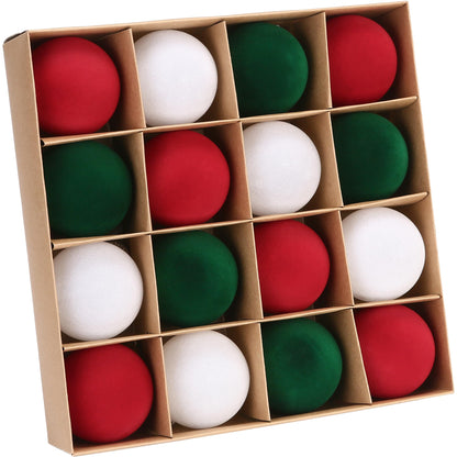 Sea Team 25-Pack Flocked Velvet Christmas Ball Ornaments, Prairie Fall