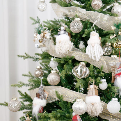 34PCS Champagne/White Christmas Ball Ornaments Set for Tree Decor