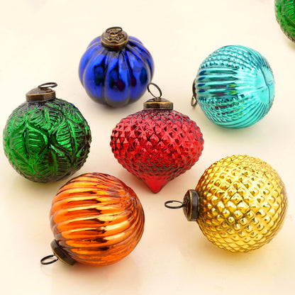 IndianShelf 25 Pieces Retro Distress Glass Vintage Christmas Tree Ornaments