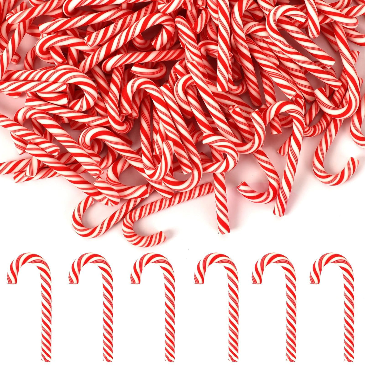 80Pcs Fake Mini Candy Canes for Christmas Crafts