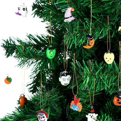 Queekay 30 Pcs Miniature Halloween Ornaments Resin Charm Pendant Decor