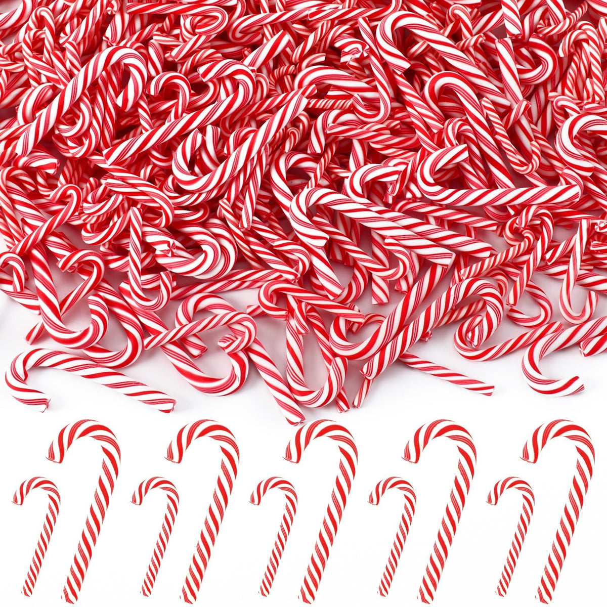 80Pcs Fake Mini Candy Canes for Christmas Crafts