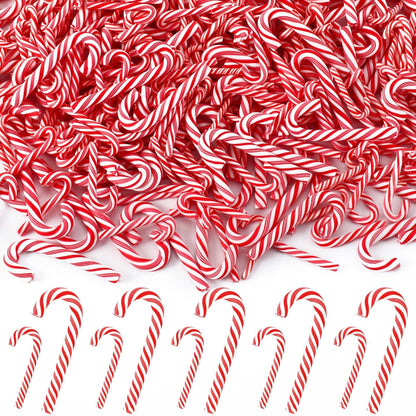 80Pcs Fake Mini Candy Canes for Christmas Crafts
