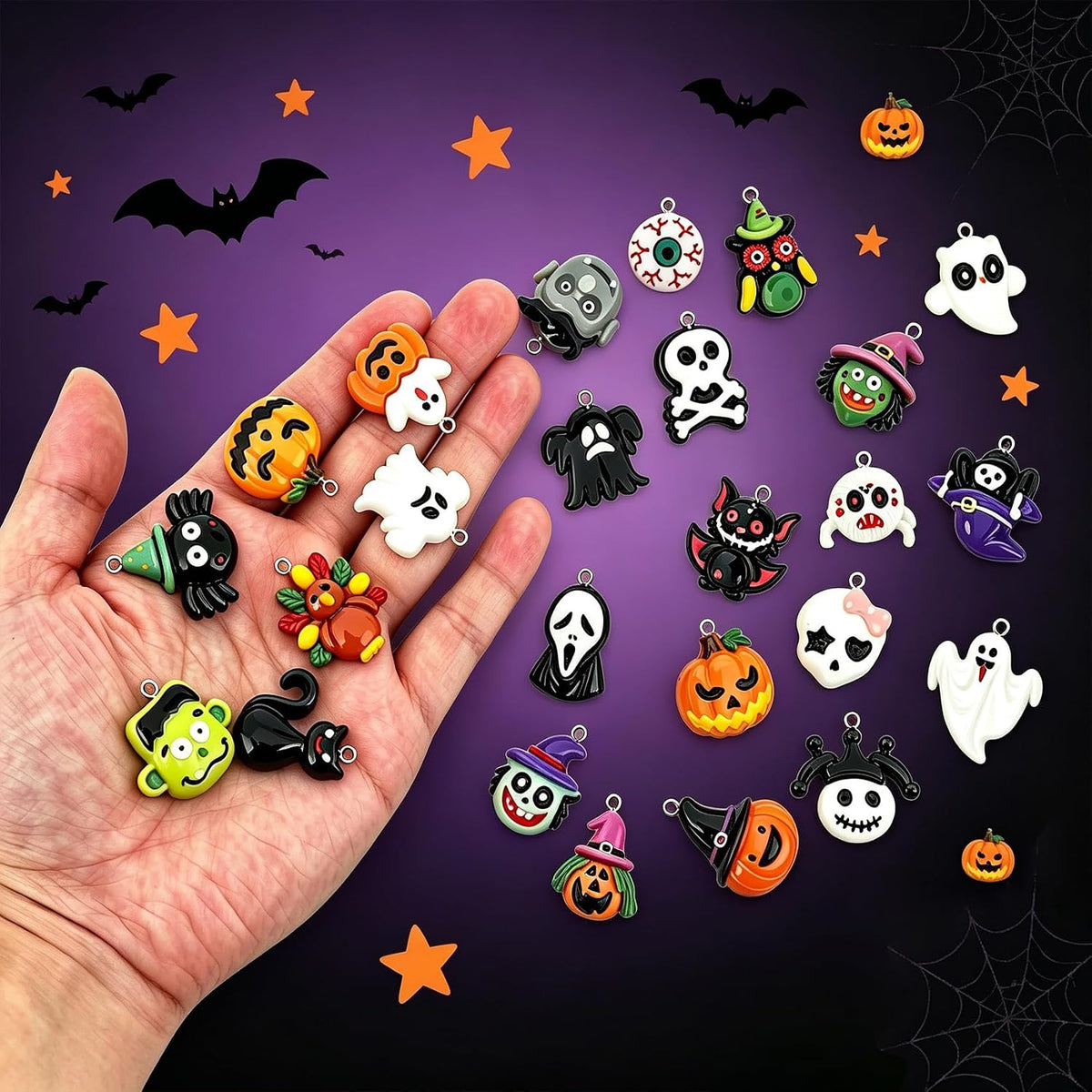 Halloween Ornaments, 30 Pcs Mini Halloween Resin Ornaments for Tree Decor