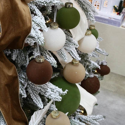Sea Team 25-Pack Flocked Velvet Christmas Ball Ornaments, Prairie Fall