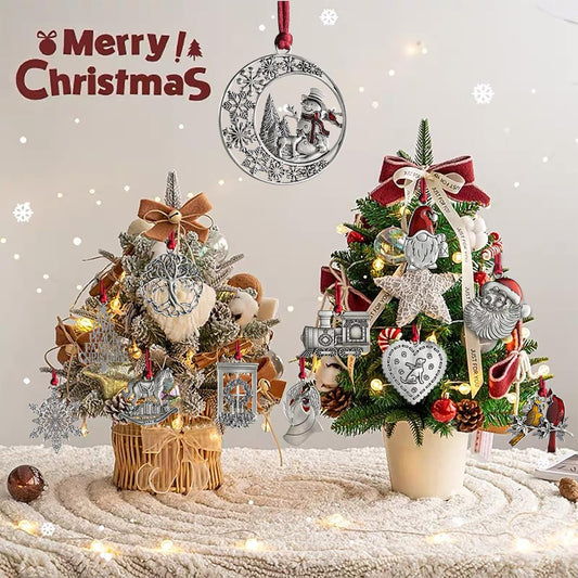 Christmas Ornaments, 2026 Solid Pewter Christmas Tree Ornament Handcrafted Metal DIY Hanging Craft Collectibles for Xmas Trees Home Party Party Gifts (Snowman)
