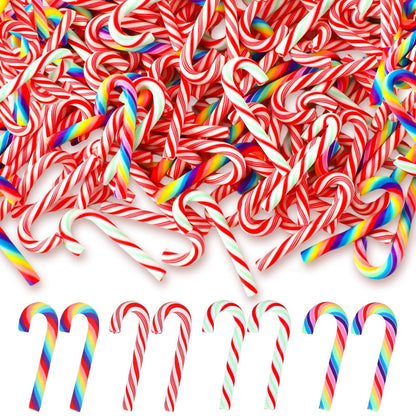 80Pcs Fake Mini Candy Canes for Christmas Crafts